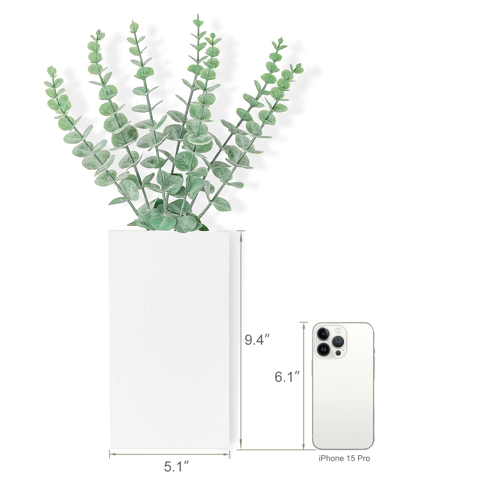 Dahey wall planter with eucalyptus in a modern living room