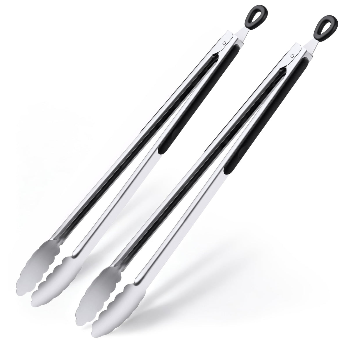 DAILY KISN 17 Inch BBQ Tongs front view with black handle