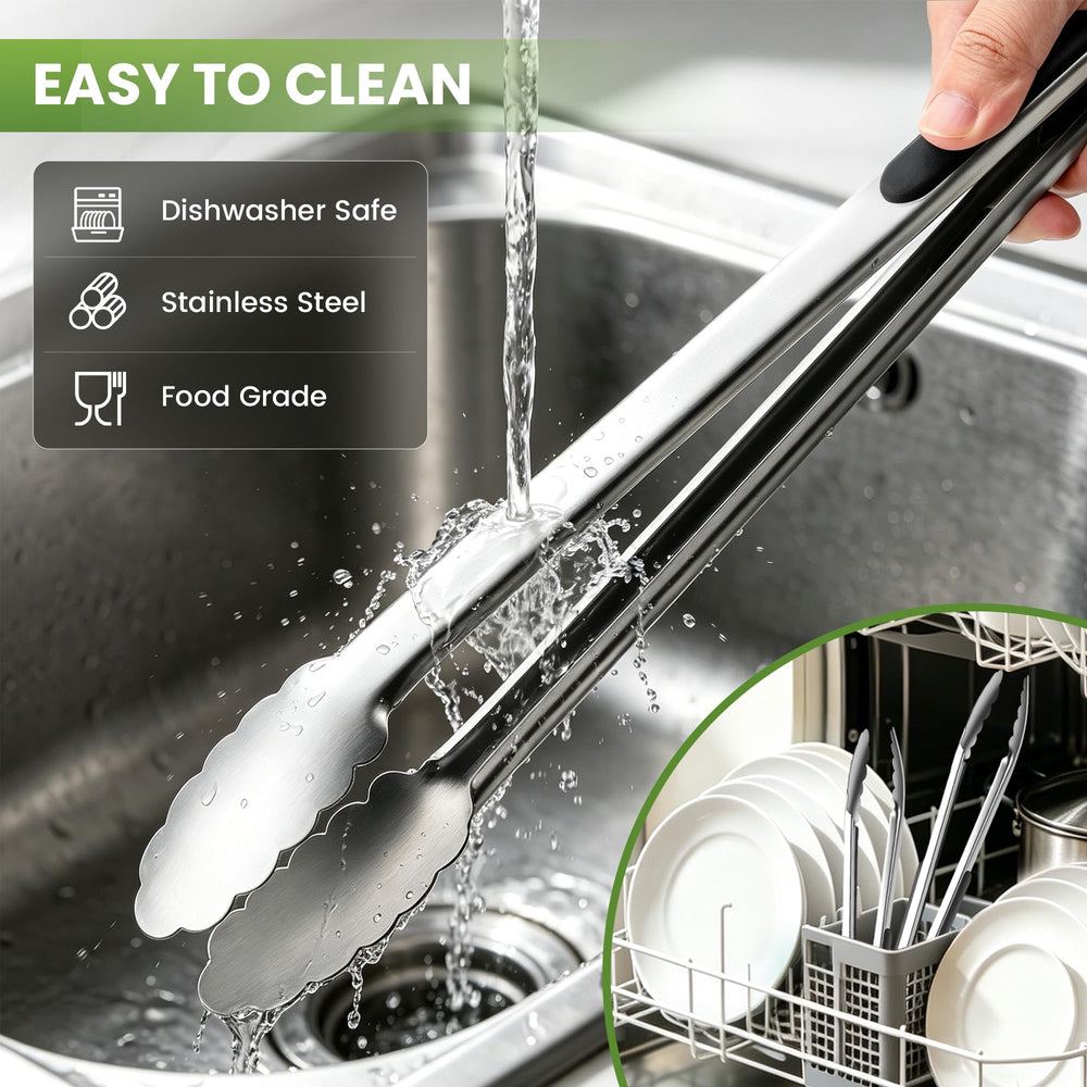 DAILY KISN BBQ Tongs with pull-ring for easy storage