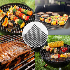 Dailyart Grill Mesh Mat demonstrating easy clean-up with food