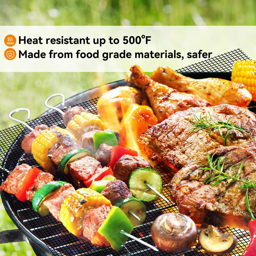 Dailyart Grill Mesh Mat in use for grilling vegetables