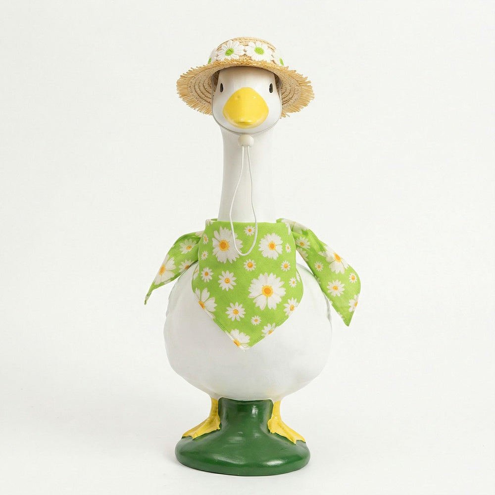 Daisy Porch Goose Outfit Set displayed with garden decor