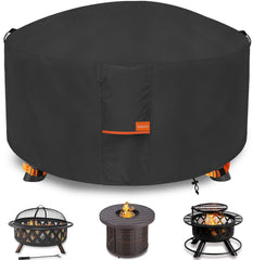 Dalema Fire Pit Cover Round 36" Dia x 24" H black front view