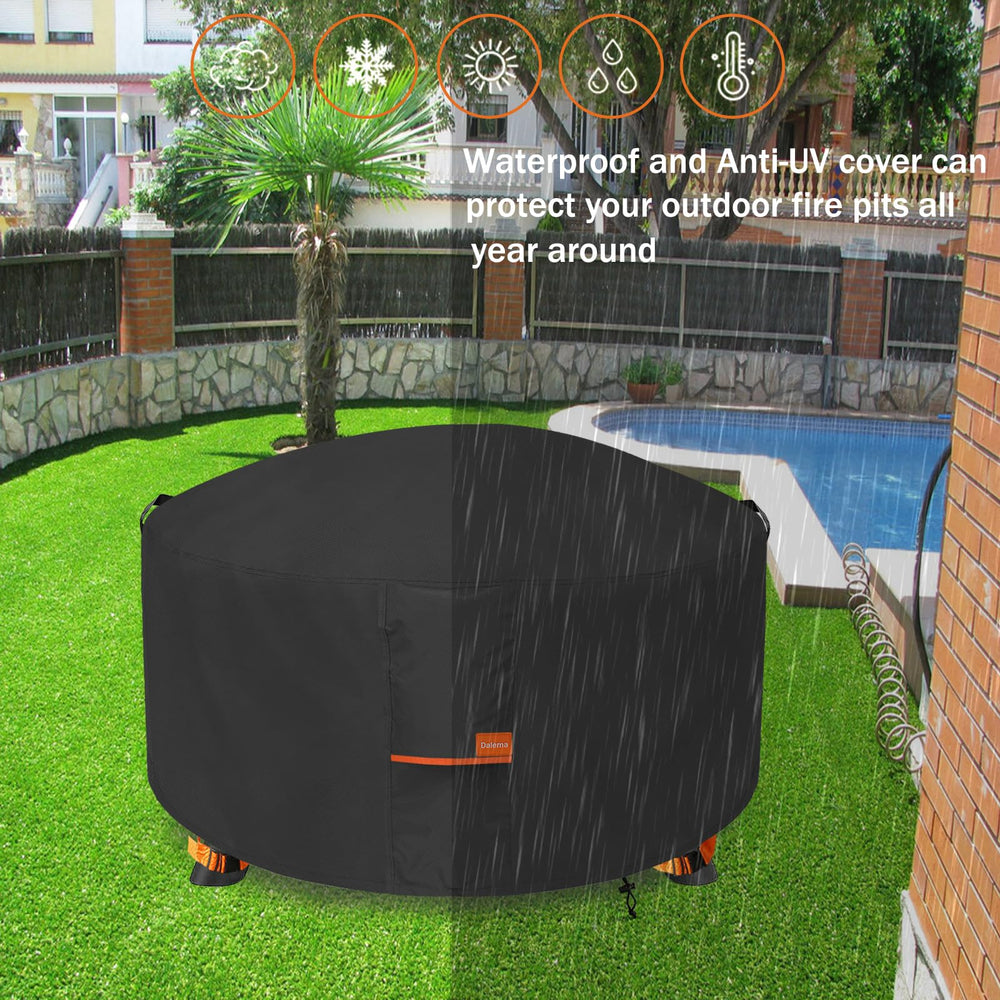 Dalema Fire Pit Cover with strong handles for easy use