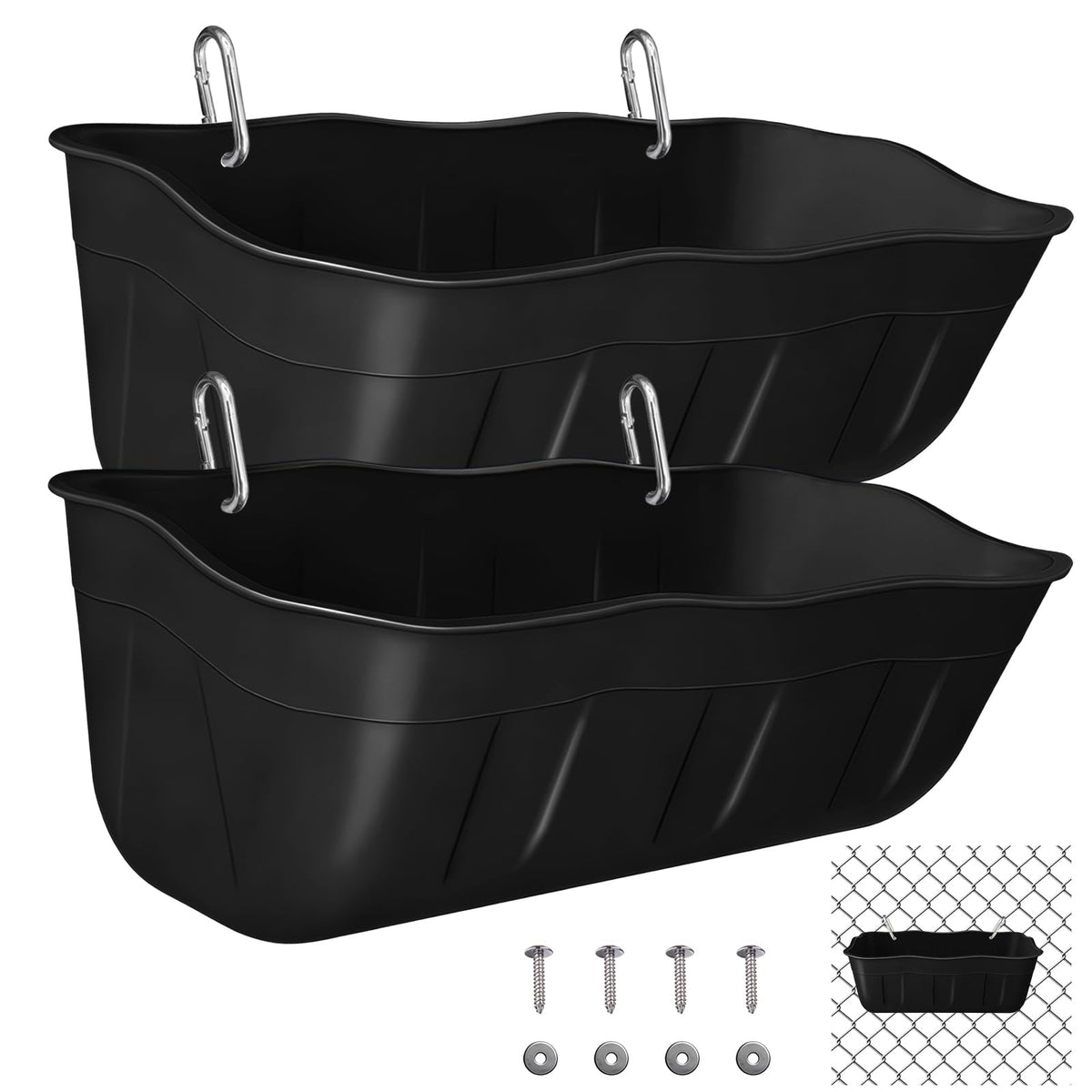 DallerSoode Chicken Feeder Waterer 3.5 Quart black front view