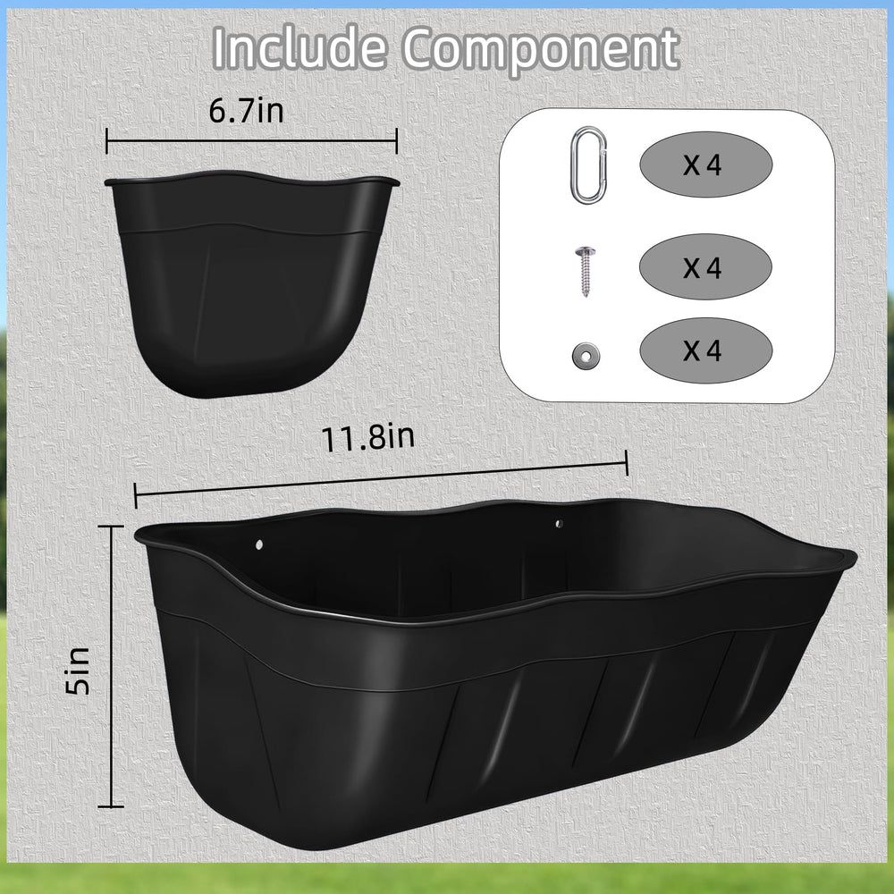 DallerSoode Chicken Feeder Waterer 3.5 Quart black side view