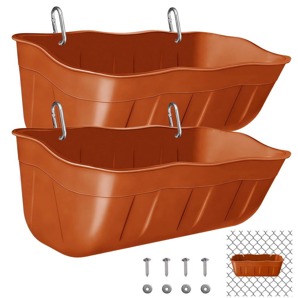 DallerSoode Hanging Chicken Feeder terracotta front view