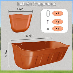 DallerSoode Hanging Chicken Feeder terracotta side view with clips