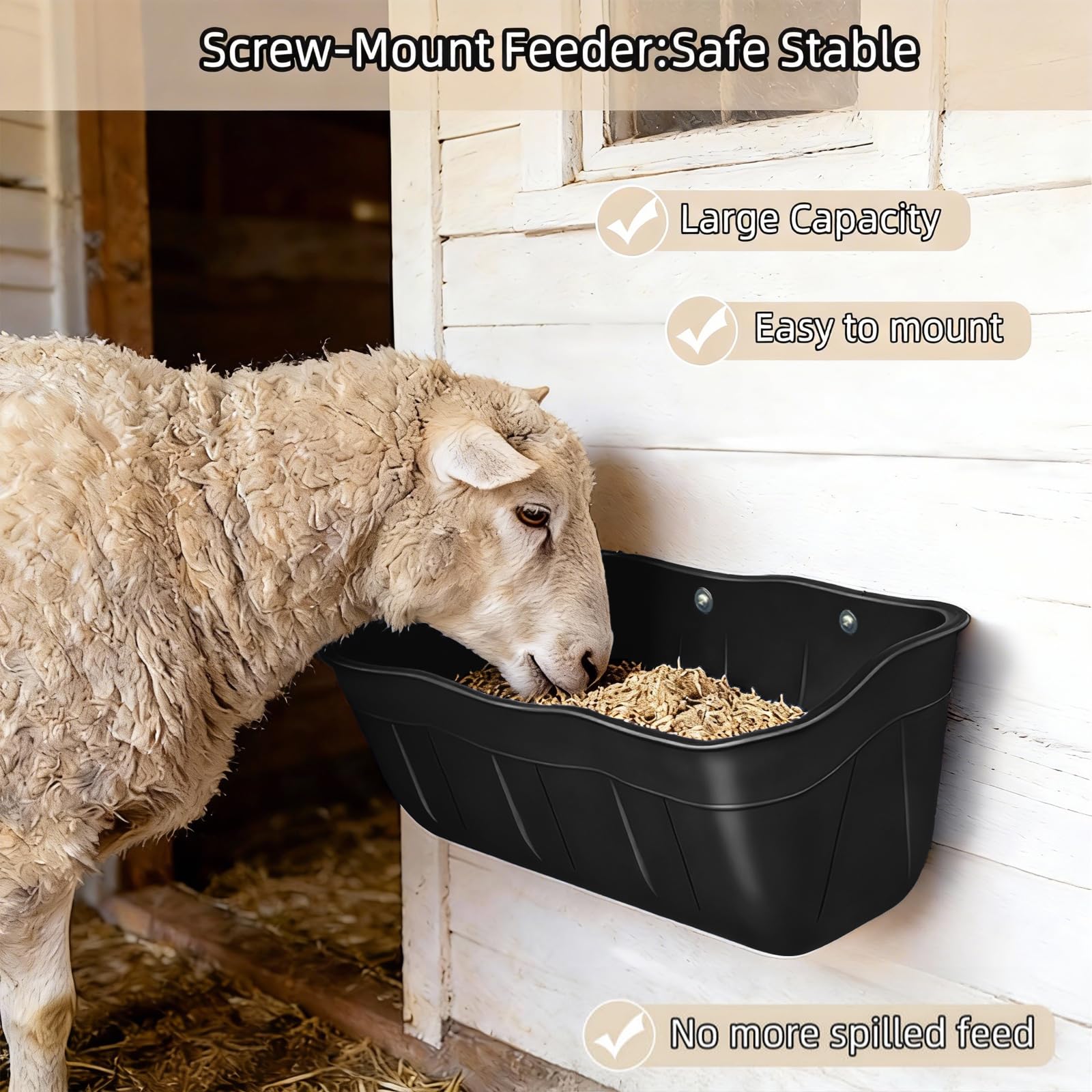 DallerSoode Hanging Goat Feeder demonstrating wave-shaped design