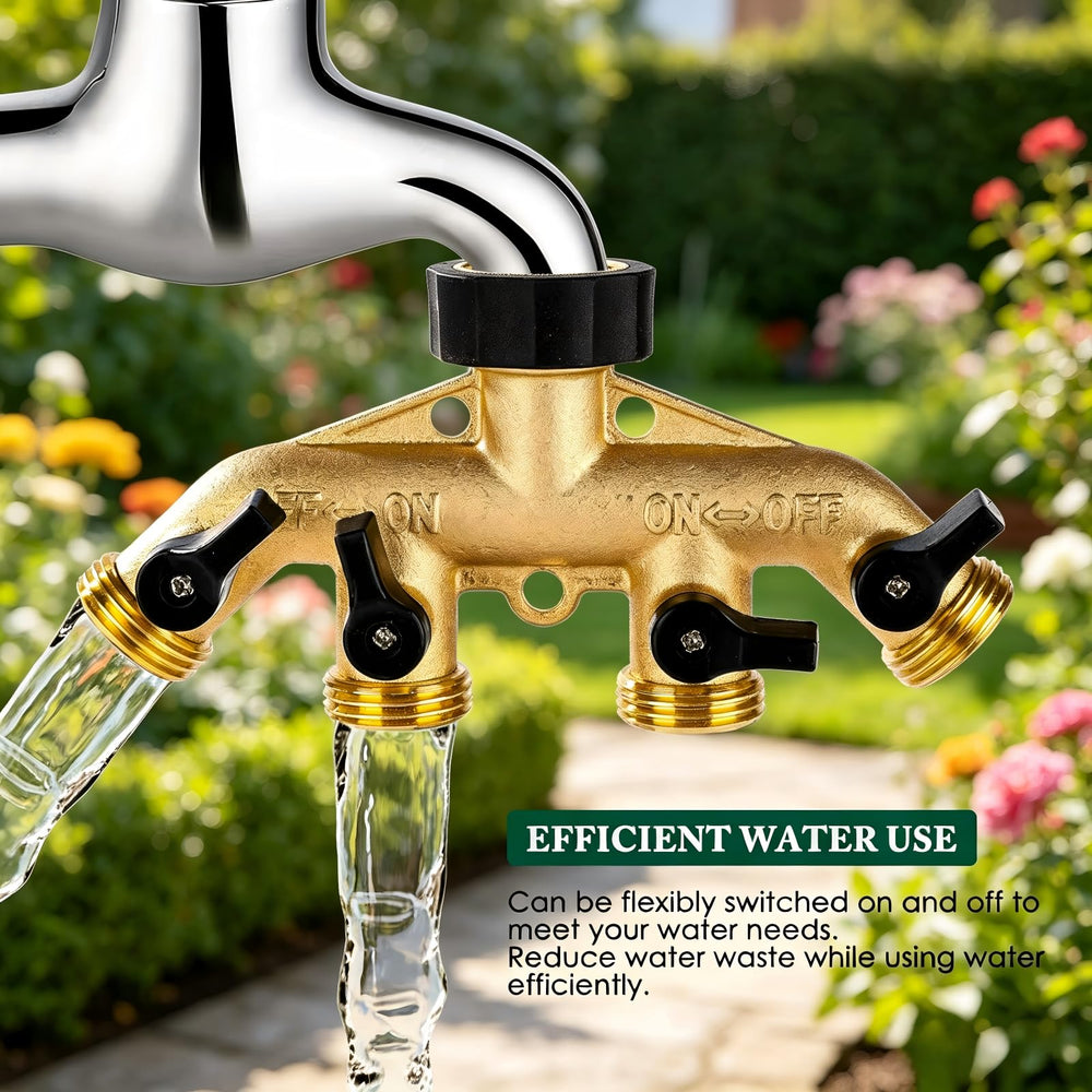Dalmbox 4 Way Hose Splitter installed with hoses connected