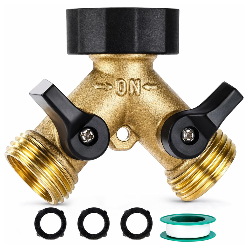 Dalmbox Brass Hose Splitter 2 Way front view