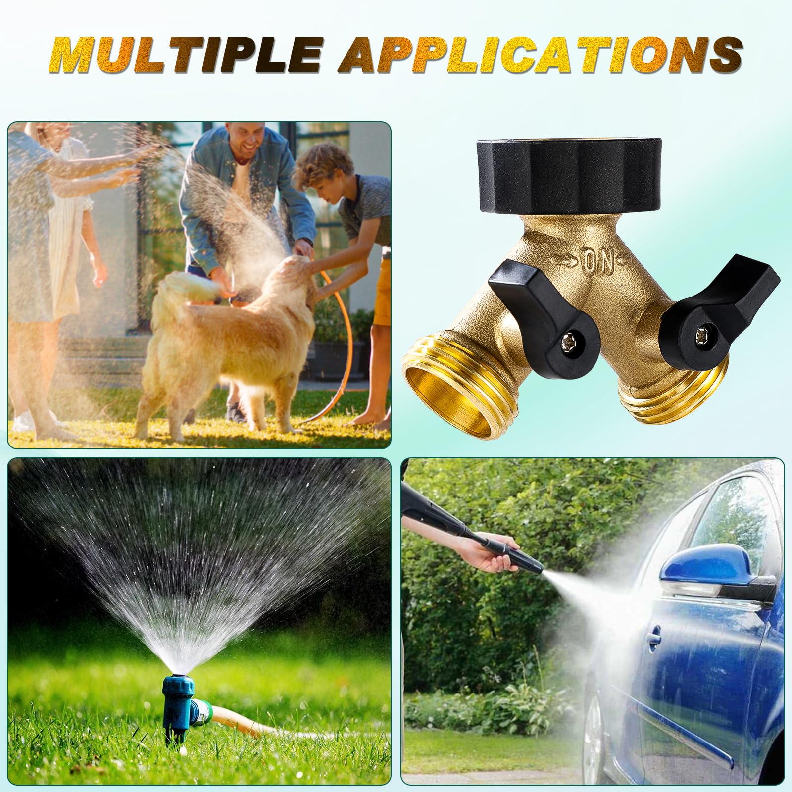Dalmbox Brass Hose Splitter with Teflon tape included