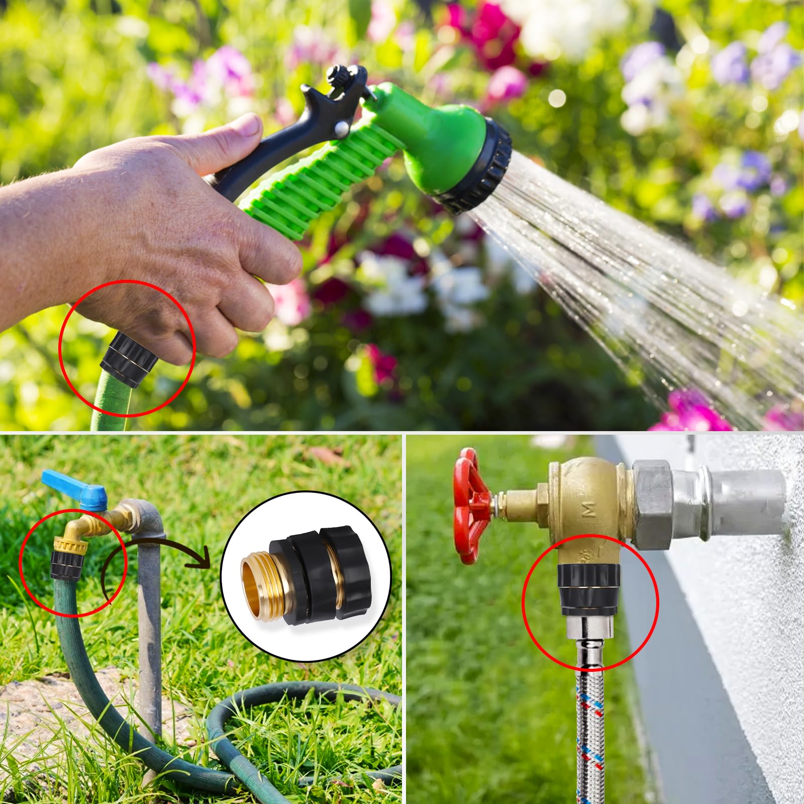 Dalmbox connector installed on a garden hose