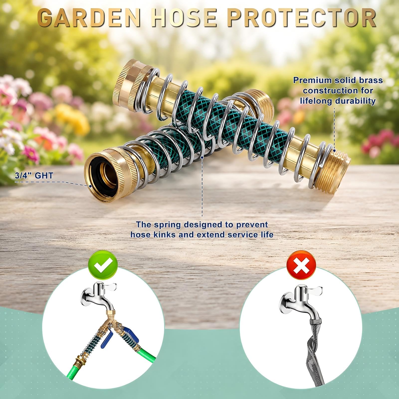 Dalmbox Garden Hose Splitter with coiled spring protectors