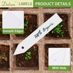 Dalzom plant labels inserted in soil with plants