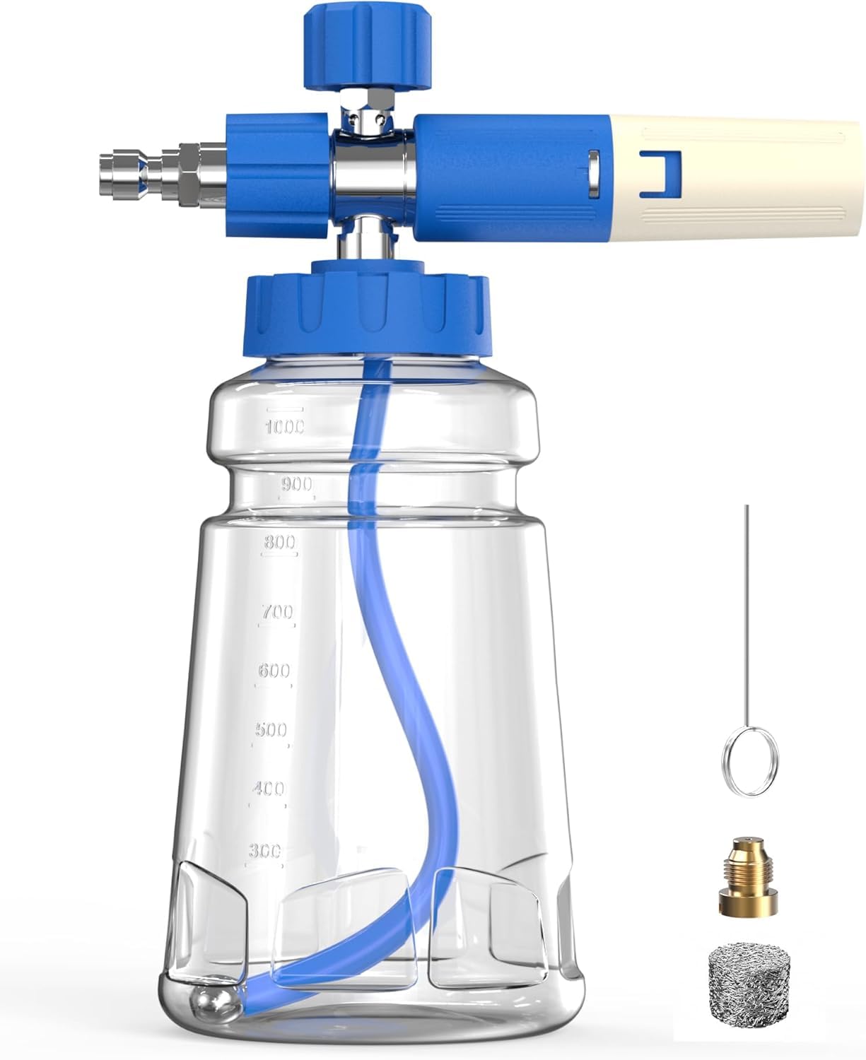 DANCINGBOAR Foam Cannon front view, blue 1L bottle