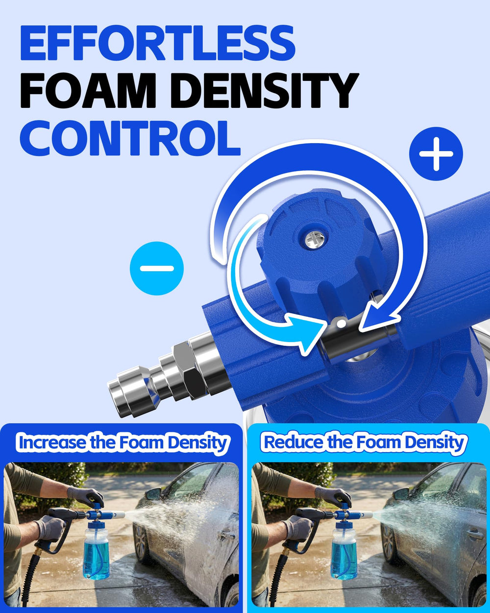 DANCINGBOAR Foam Cannon with adjustable foam density knob
