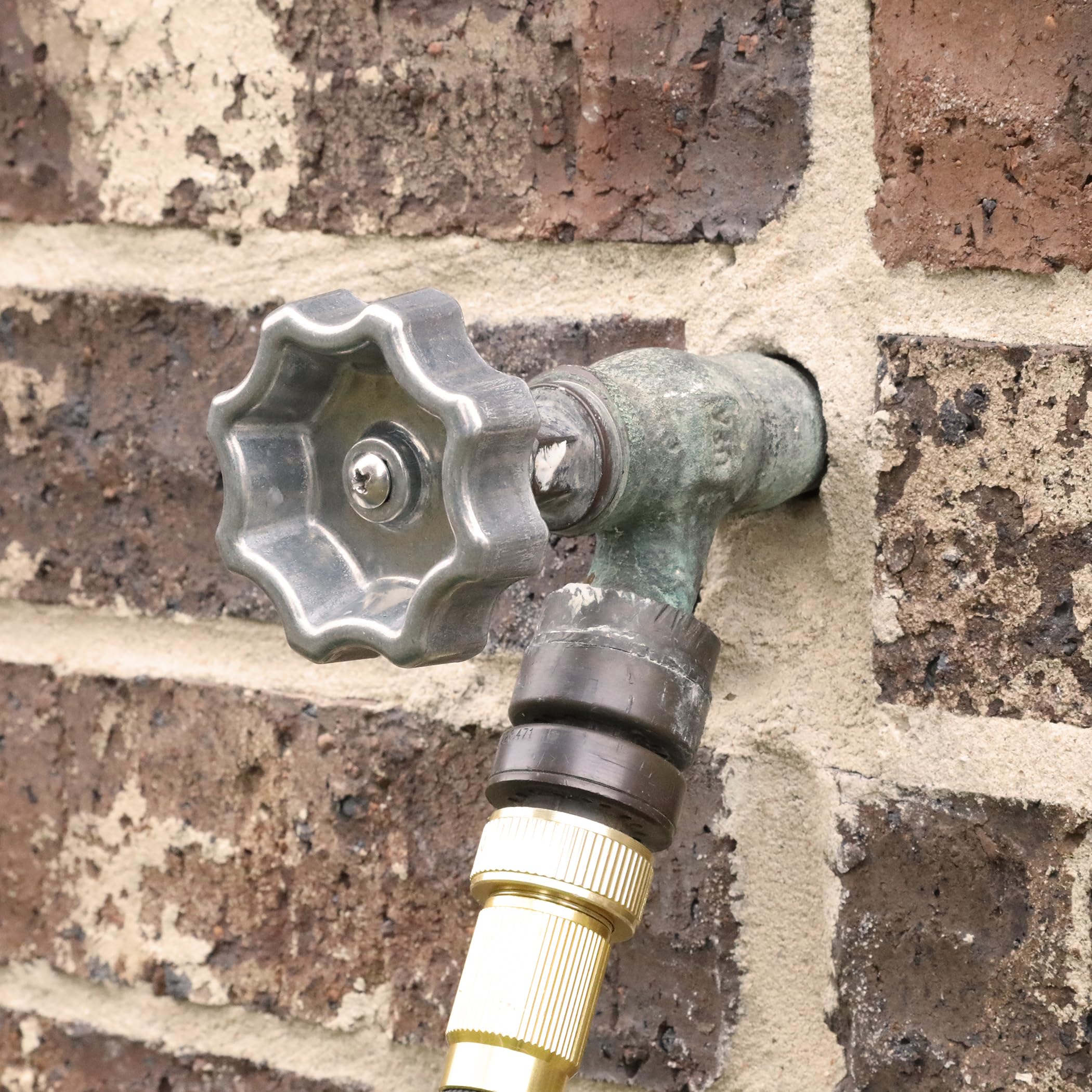 Danco Outdoor Faucet Handle silver/pewter colour close-up
