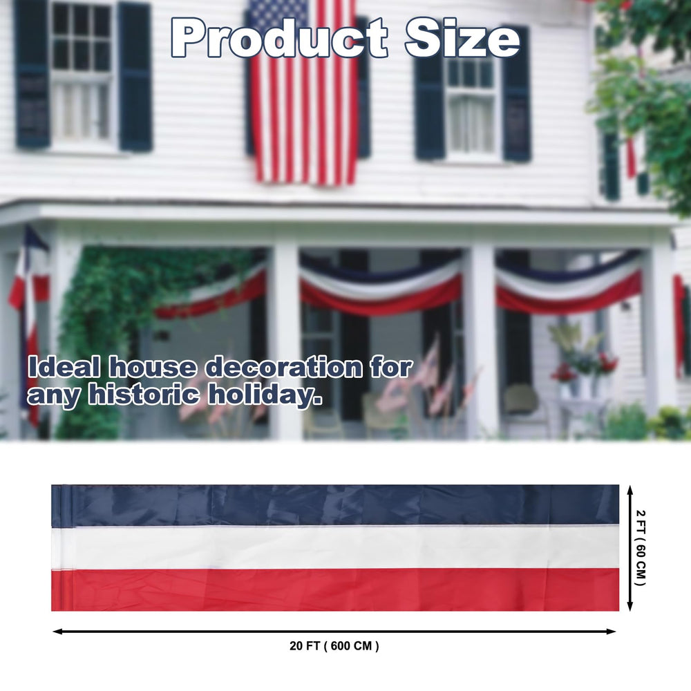 DanCoom American Bunting Flags displayed on a porch, showing vibrant colours