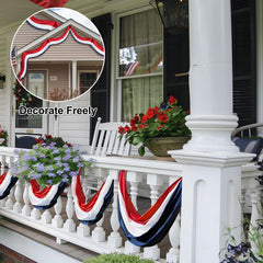 DanCoom American Bunting Flags hung on a fence for a festive look
