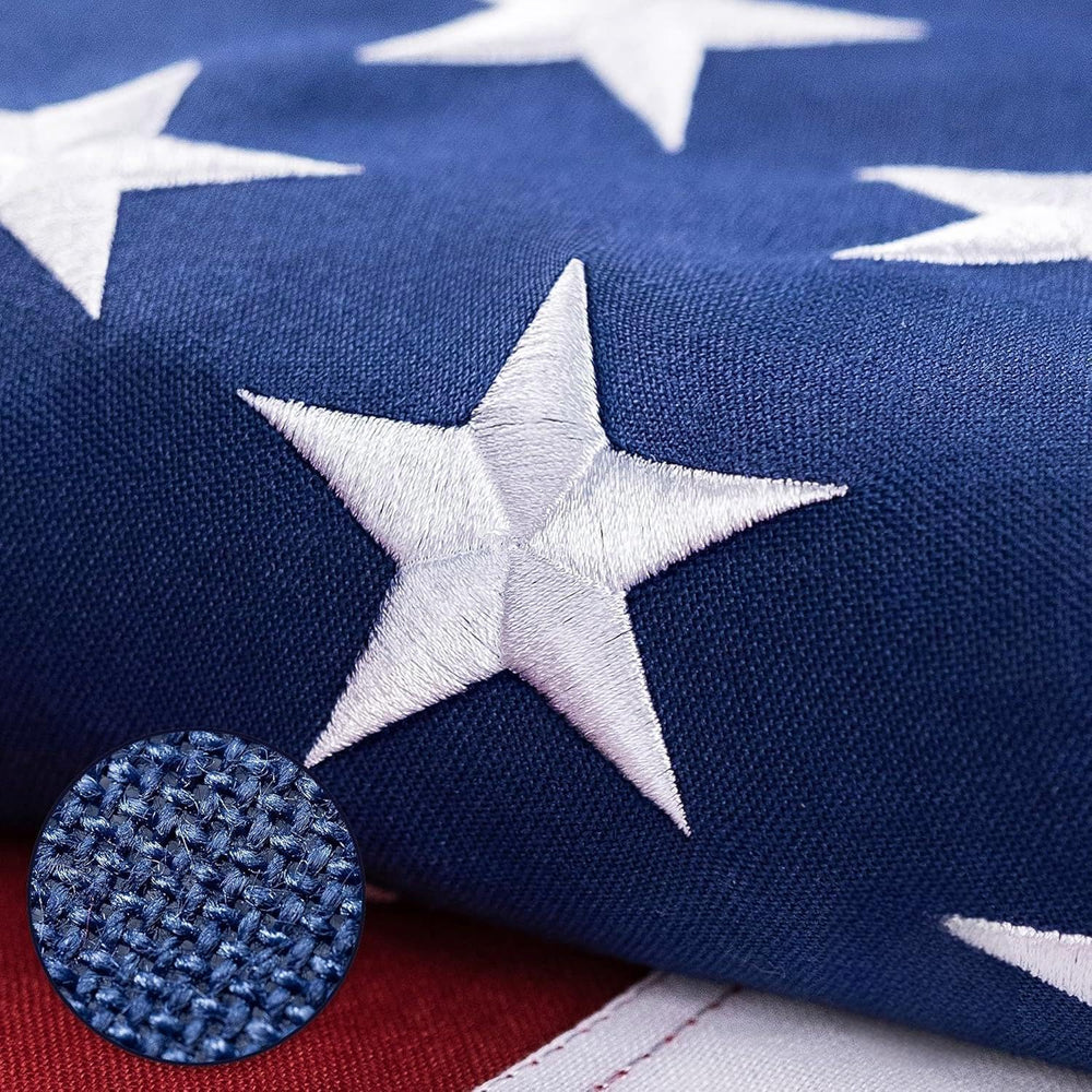 DANF FLAG 5x8 Ft American Flag front view with embroidered stars