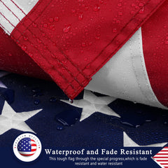 DANF FLAG 6x10 FT American Flag flying in the wind outdoors