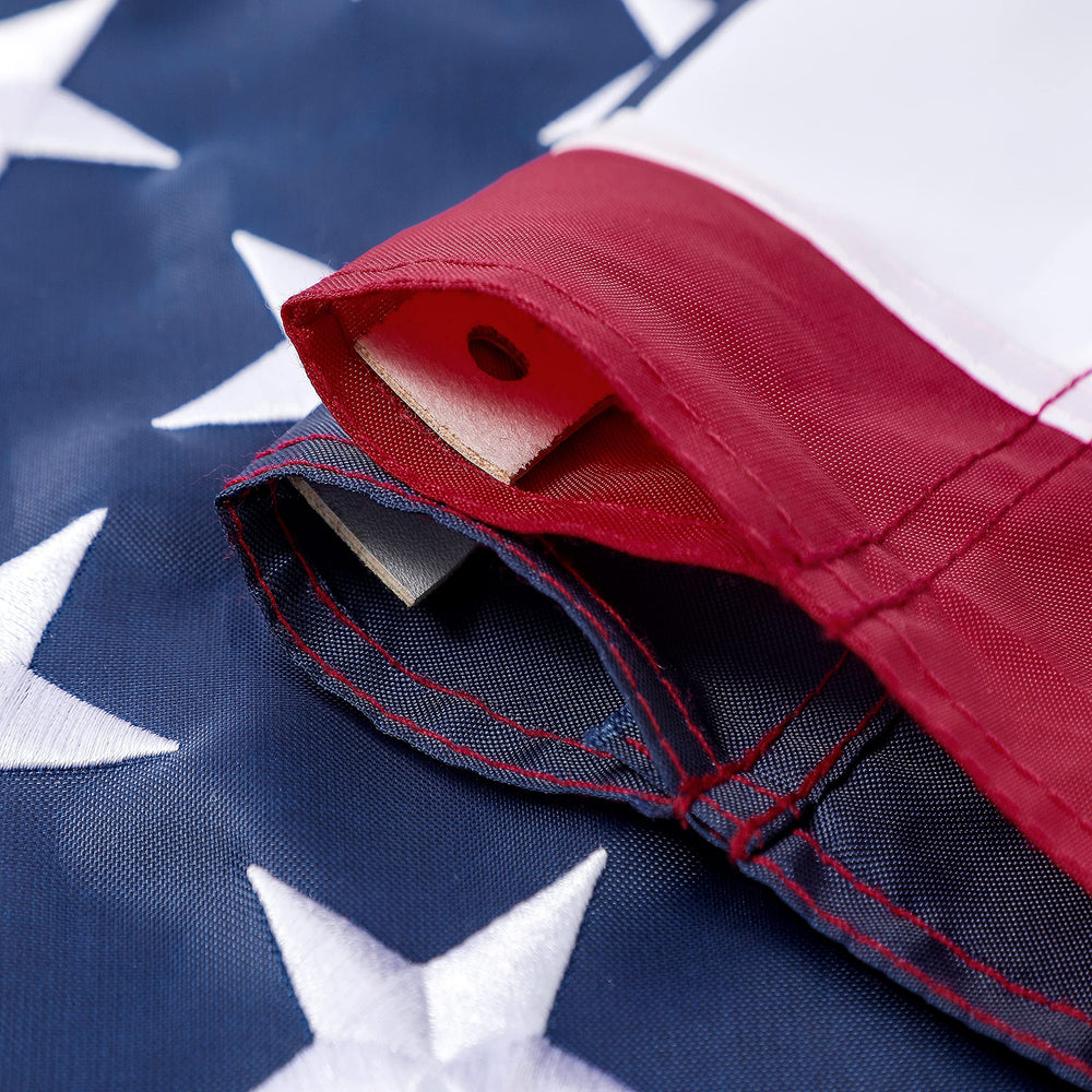 DANF FLAG American Flag 2x3 ft side view showing sleeve