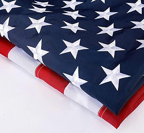 DANF FLAG American Flag showing sewn stripes and double-needle stitching
