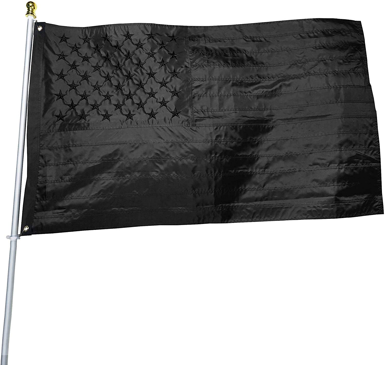 DANF FLAG Black American Flag 6x10 ft front view