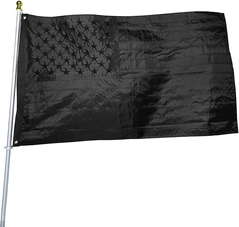 DANF FLAG Black American Flag 6x10 ft front view