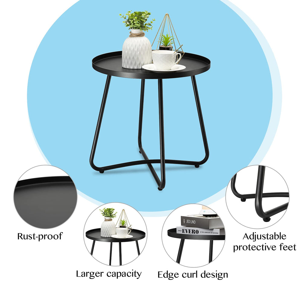 danpinera Outdoor Side Table black in garden setting
