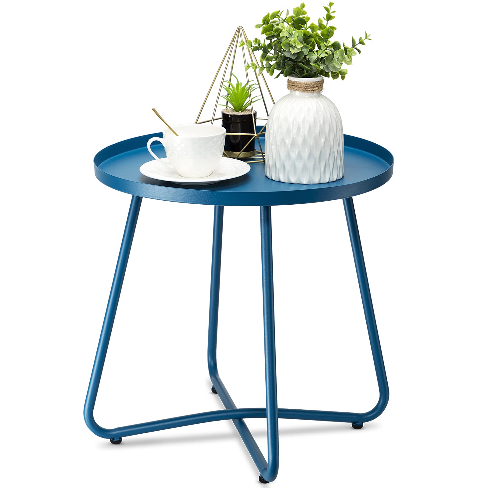danpinera outdoor side table blue front view