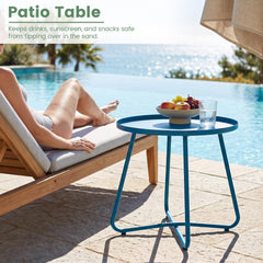 danpinera outdoor side table blue side view
