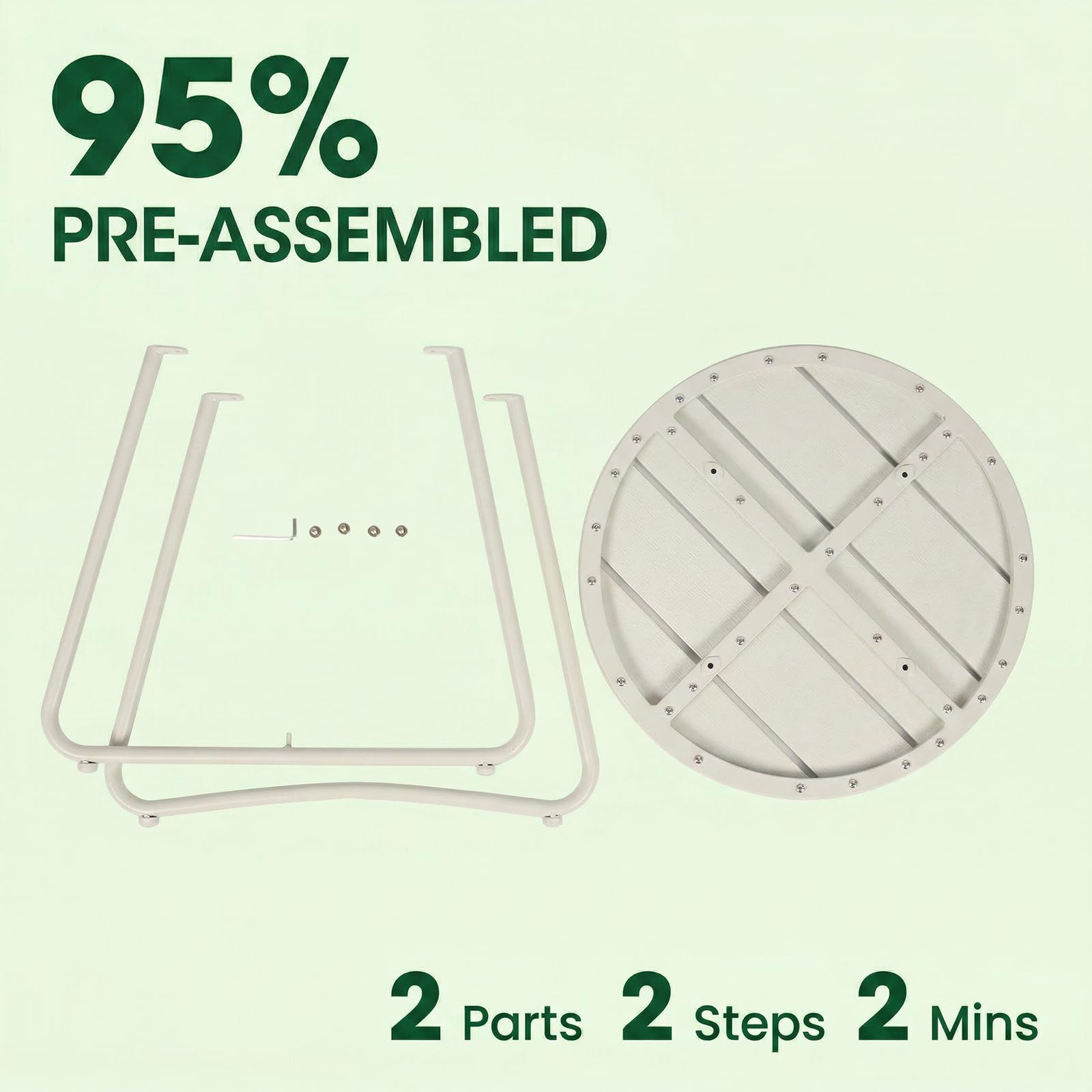 danpinera Outdoor Side Table displaying assembly screws