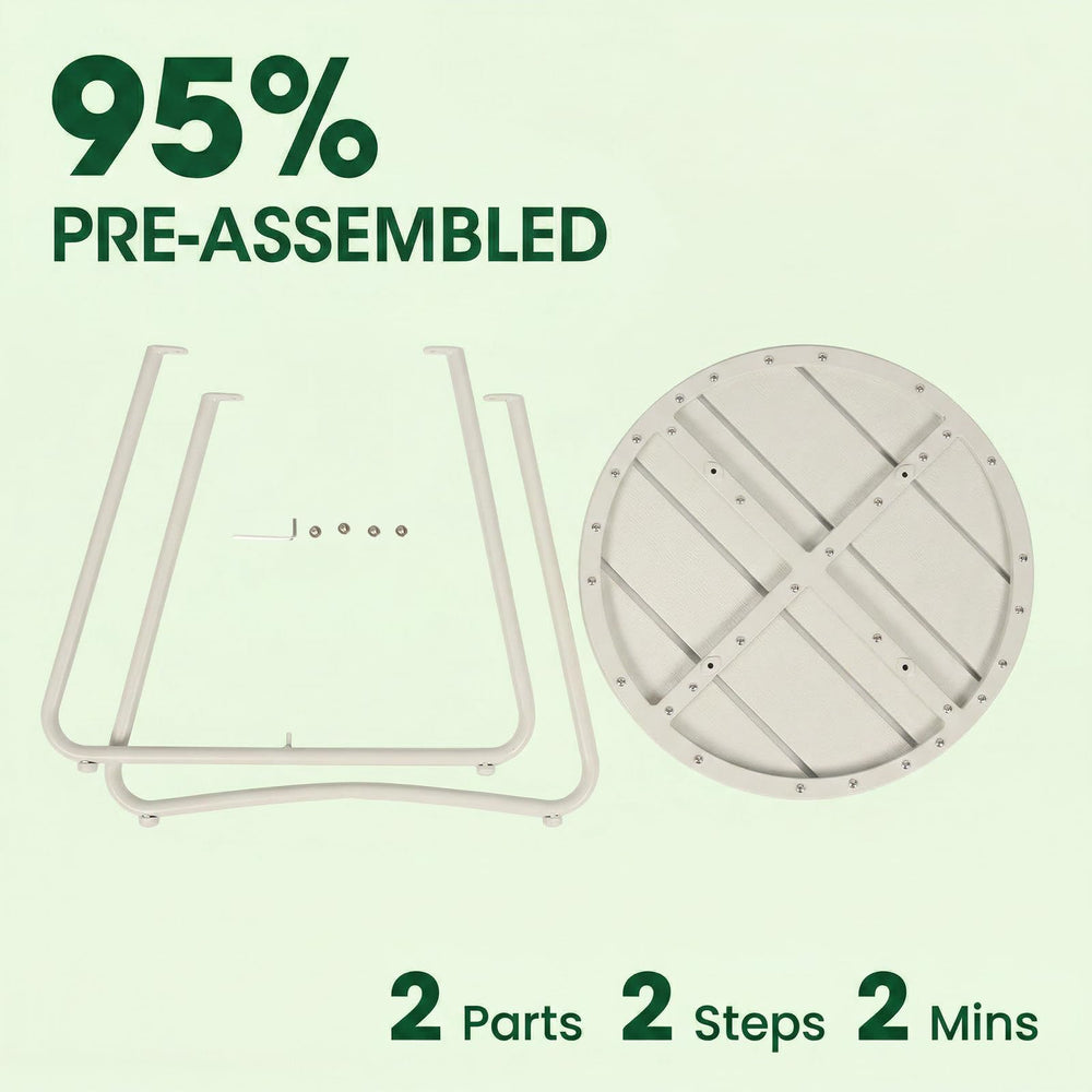 danpinera Outdoor Side Table displaying assembly screws