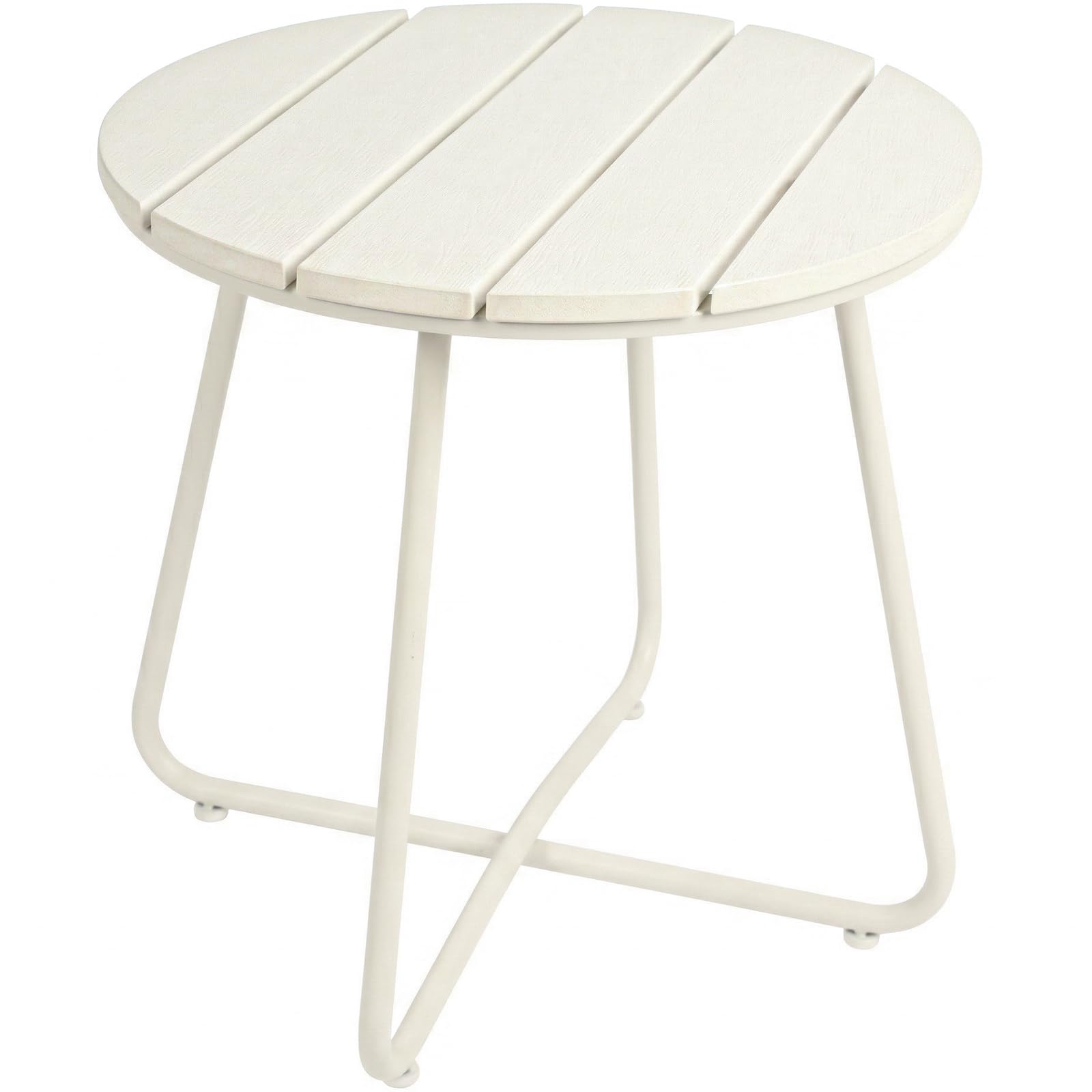 danpinera Outdoor Side Table in Cream White, front view