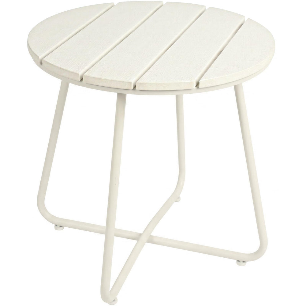 danpinera Outdoor Side Table in Cream White, front view