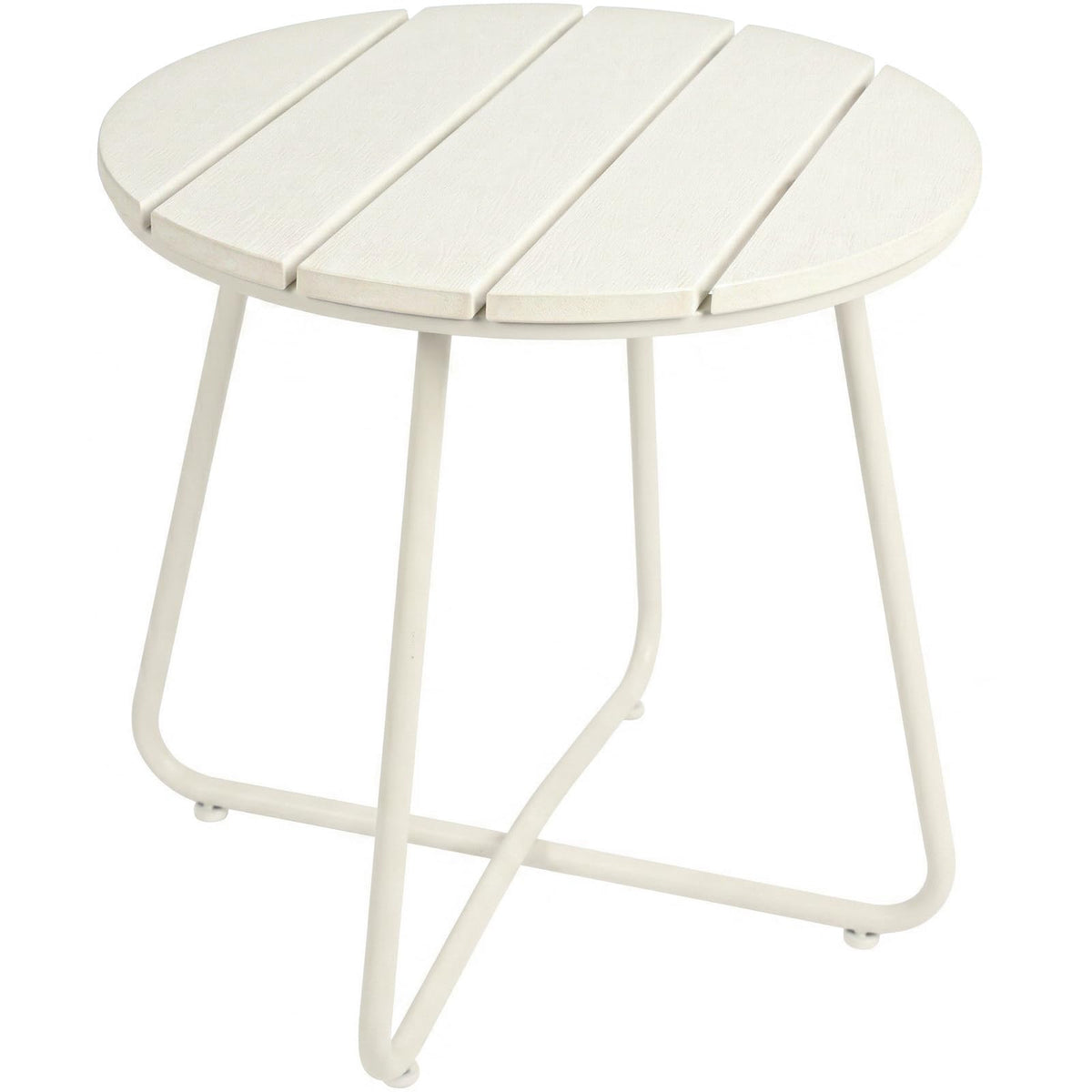 danpinera Outdoor Side Table in Cream White, front view