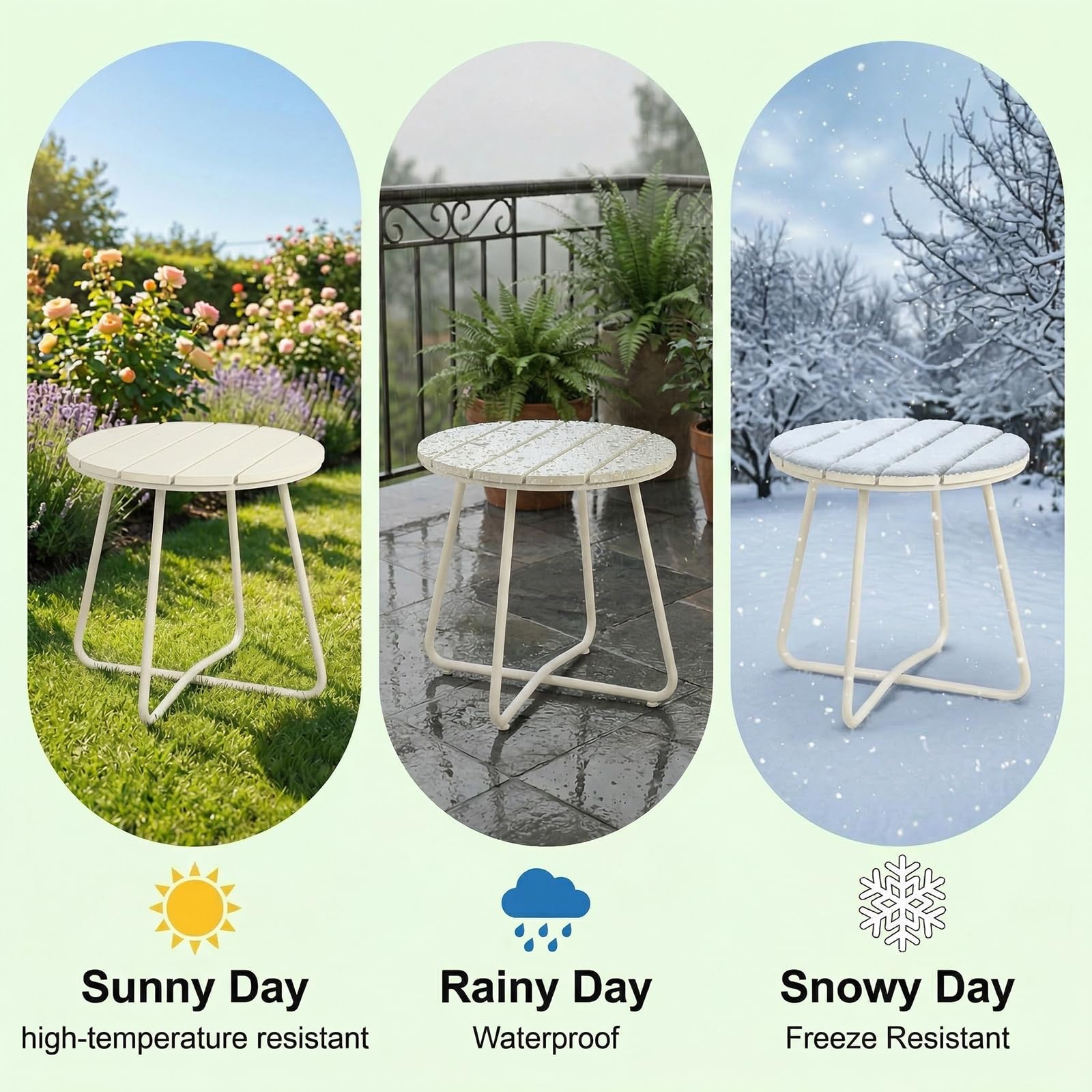 danpinera Outdoor Side Table with adjustable foot pads