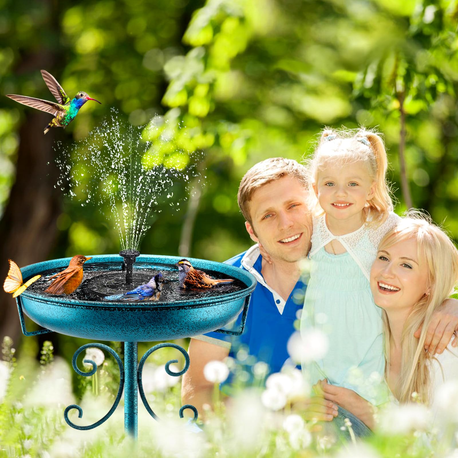 Daoeny 35In Metal Bird Bath packaging
