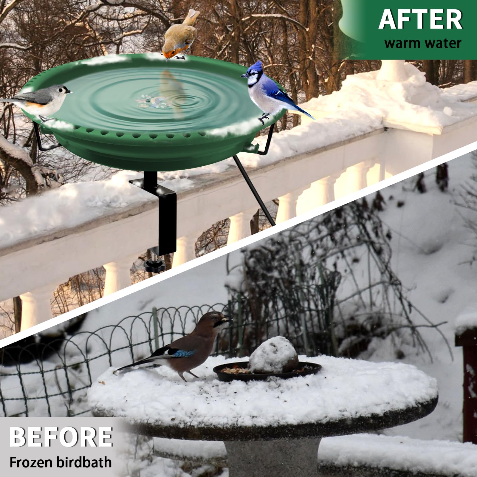 Daoeny Heated Bird Bath packaging display