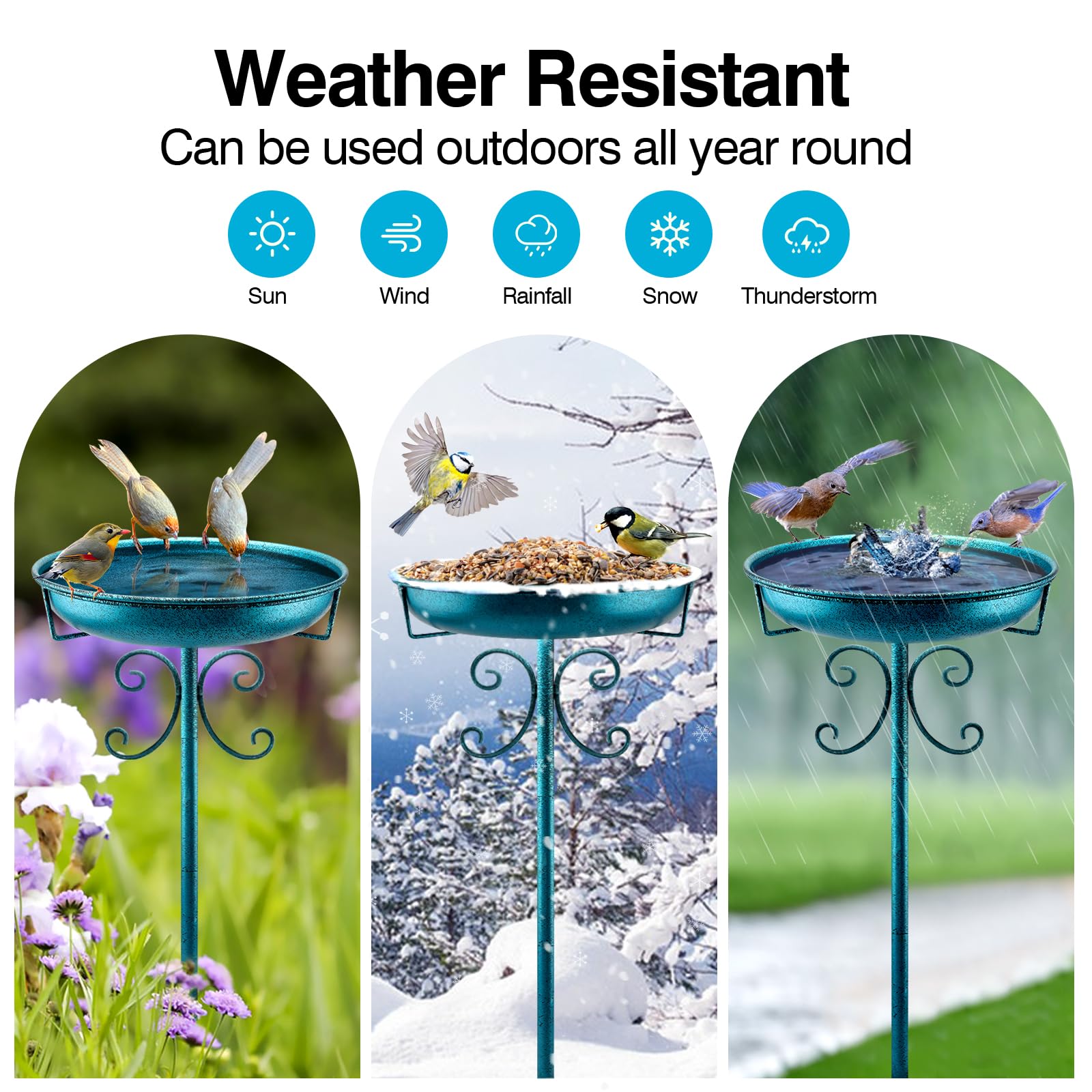 Daoeny Metal Bird Bath assembly instructions