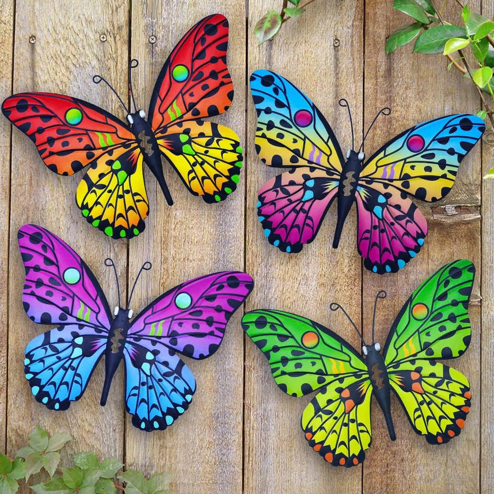 Daogtc Metal Butterfly Wall Decor front view, vibrant colours