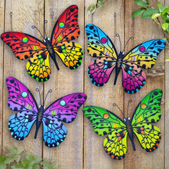 Daogtc Metal Butterfly Wall Decor front view, vibrant colours