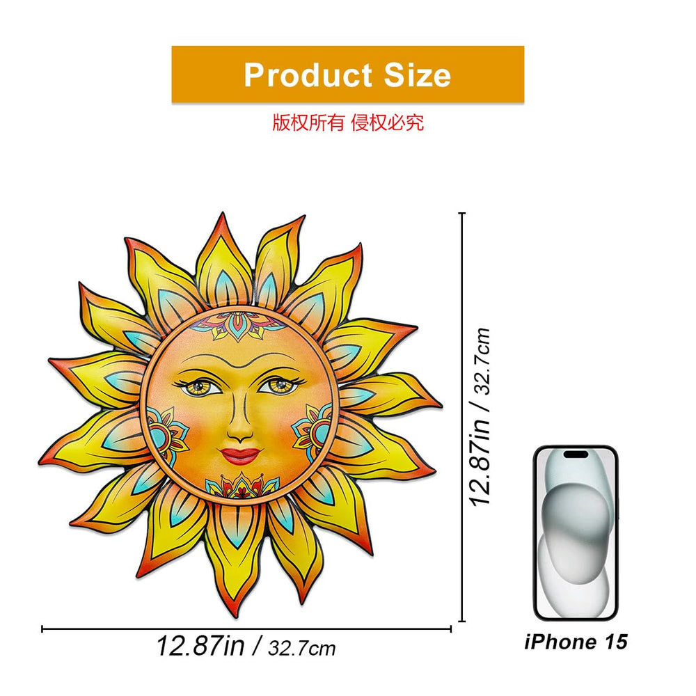 Daogtc Metal Sun Flower Wall Decor displayed in a garden setting