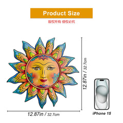 Daogtc Metal Sun Flower Wall Decor displayed in a garden setting