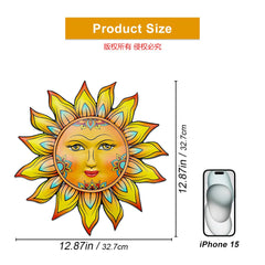 Daogtc Metal Sun Flower Wall Decor displayed in a garden setting