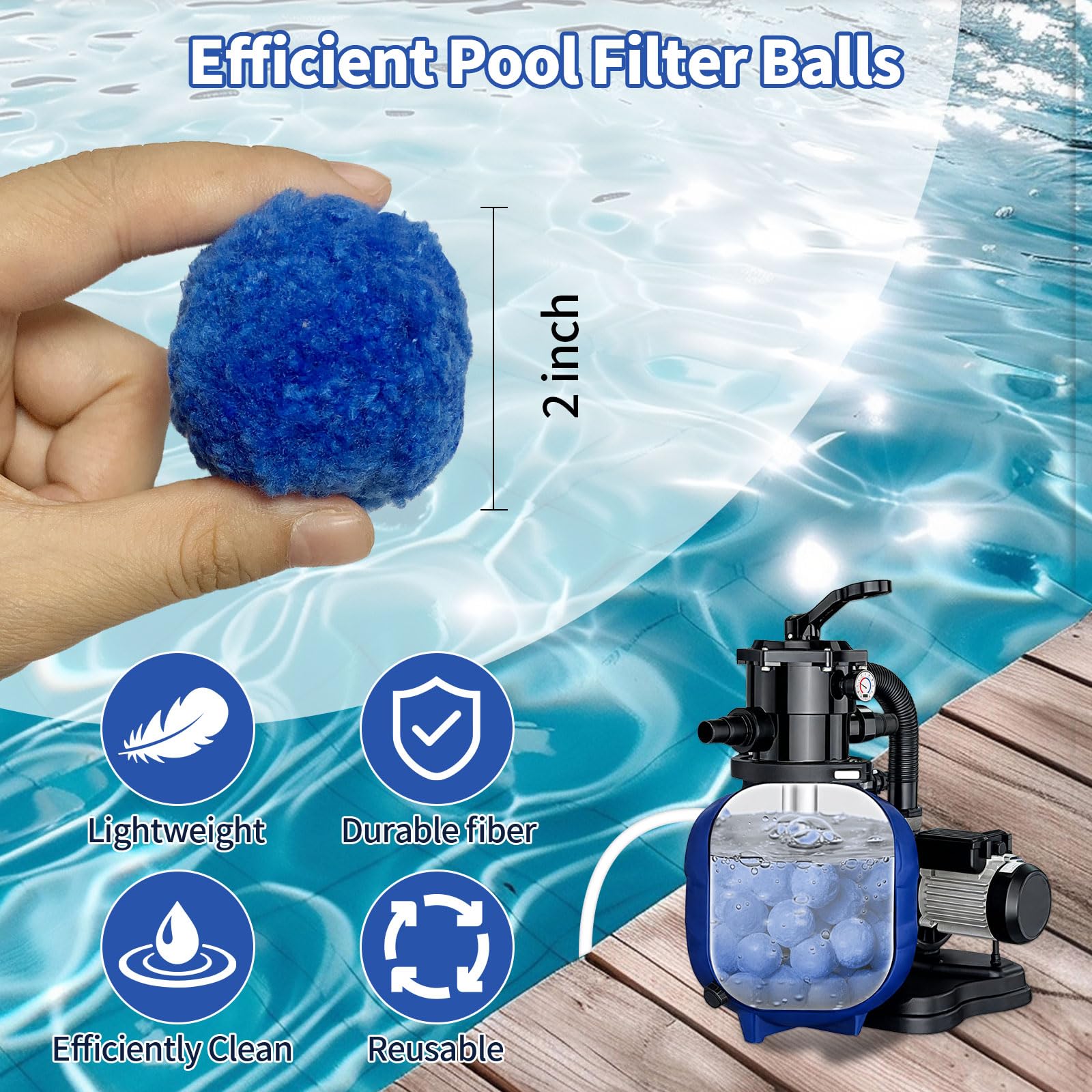 Dapclca filter balls being rinsed