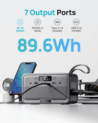 Daran Portable Power Station side view showing USB ports