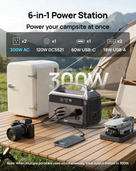 DaranEner 300W Portable Power Station with LED light on